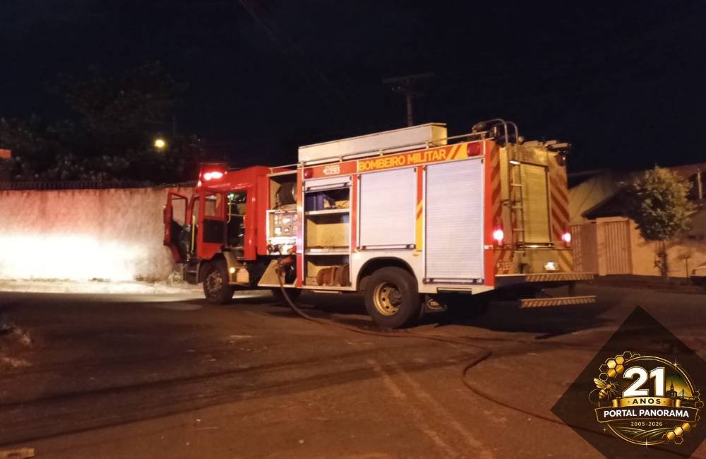 Incêndio em residência mobiliza Corpo de Bombeiros em Jataí