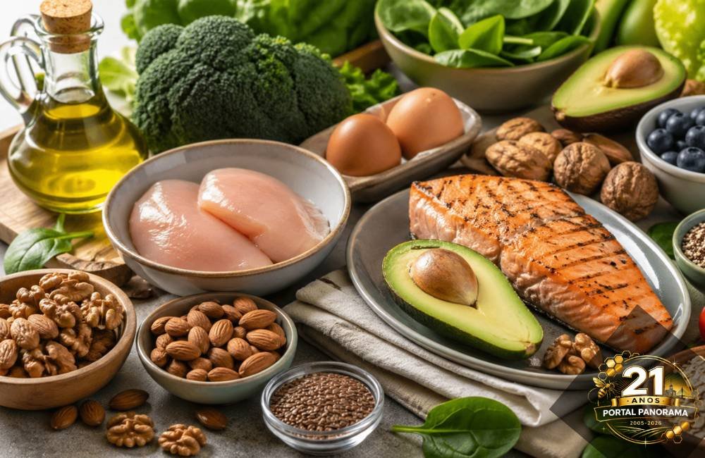 Papel de nutrientes como proteínas, fibras e gorduras boas, relacionados ao M4F