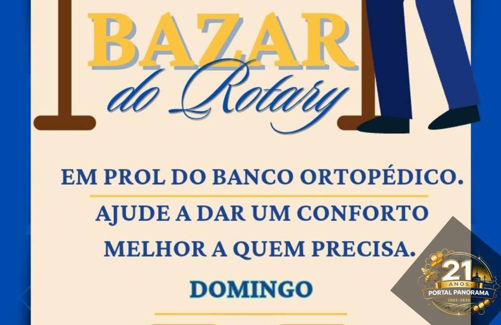 AGENDA | Bazar do Rotary em Jataí acontece dia 12/04 na Feira Coberta