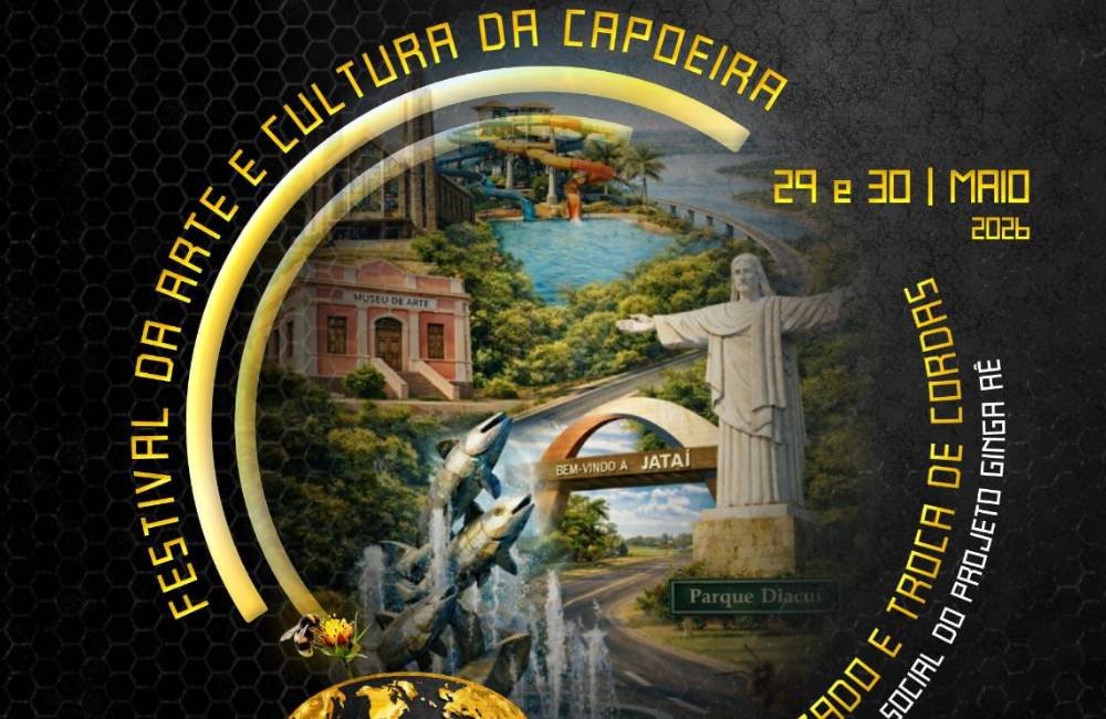 Festival da Arte e Cultura da Capoeira em Jataí com batizado e troca de cordas promovido pela Abadá-Capoeira