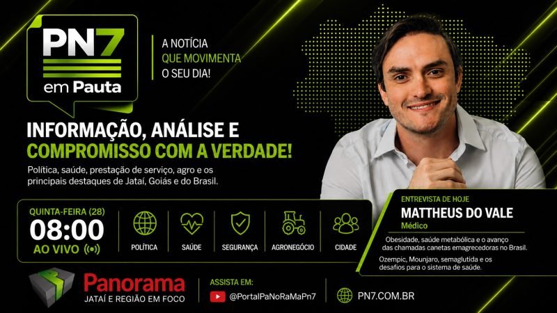 AO VIVO | PN7 em Pauta destaca saúde, agro, segurança e tecnologia nesta quinta-feira