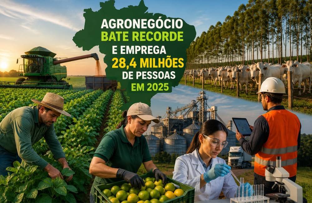 Agronegócio bate recorde e emprega 28,4 milhões de pessoas no Brasil