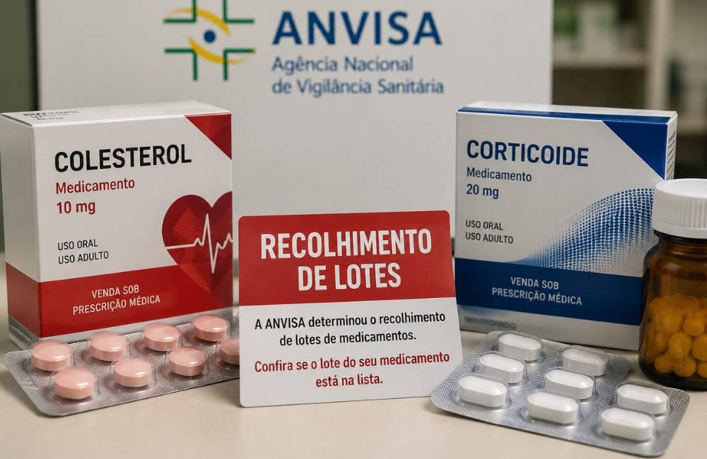 Anvisa recolhe lotes de remédio para colesterol e corticoide; saiba quais