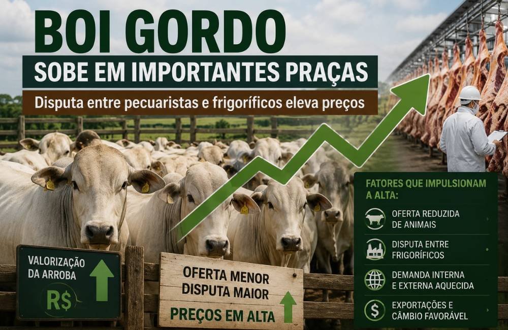 Boi gordo sobe em importantes praças e disputa entre pecuaristas e frigoríficos pressiona preços