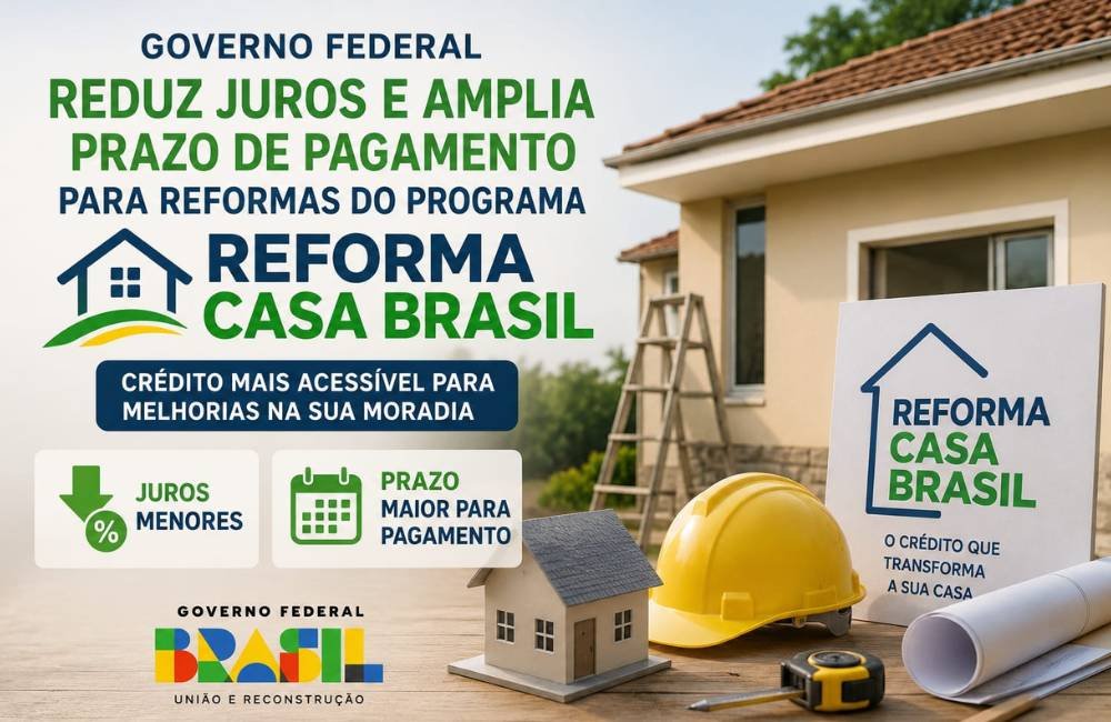 Governo reduz juros e amplia prazo para reformas habitacionais no programa Reforma Casa Brasil