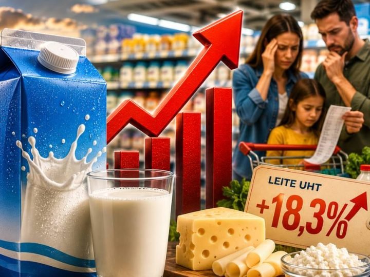 Leite UHT sobe 18,3% e aumento já pesa no orçamento das famílias brasileiras