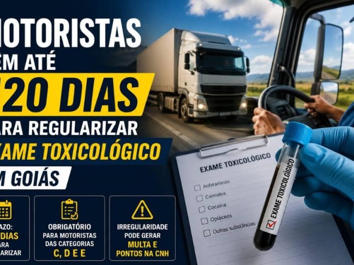Motoristas têm até 120 dias para regularizar exame toxicológico em Goiás