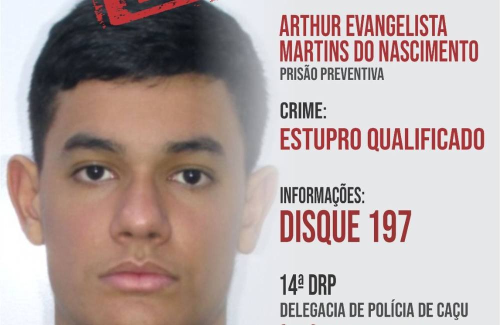 Polícia Civil de Goiás pede ajuda para localizar suspeito de estupro em Caçu