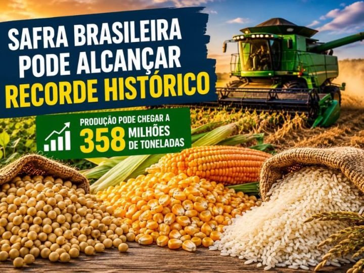 Safra brasileira de grãos pode bater novo recorde e chegar a 358 milhões de toneladas