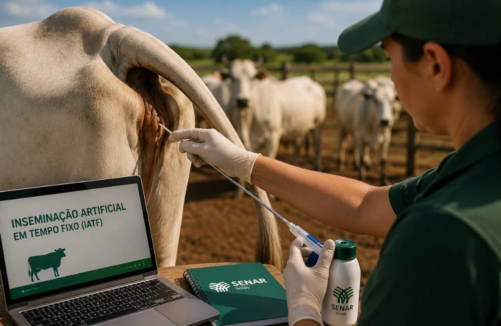 Senar Goiás lança curso gratuito sobre inseminação artificial no campo