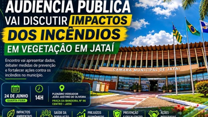 Audiência pública vai debater impactos dos incêndios em vegetação em Jataí