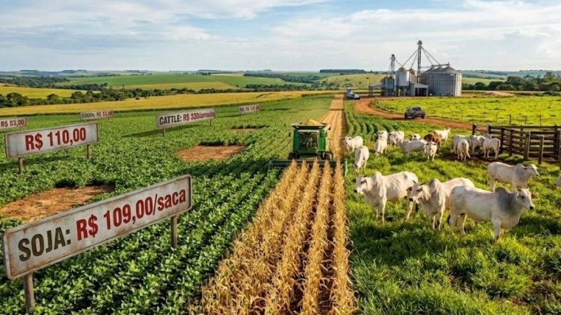 Cotação do agro em Jataí nesta segunda-feira aponta recuo na soja e boi a R$330/@