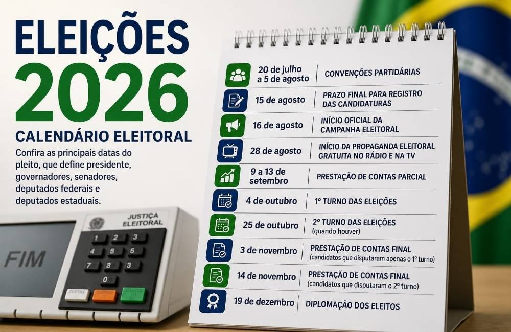 Eleições 2026: confira as principais datas do calendário eleitoral