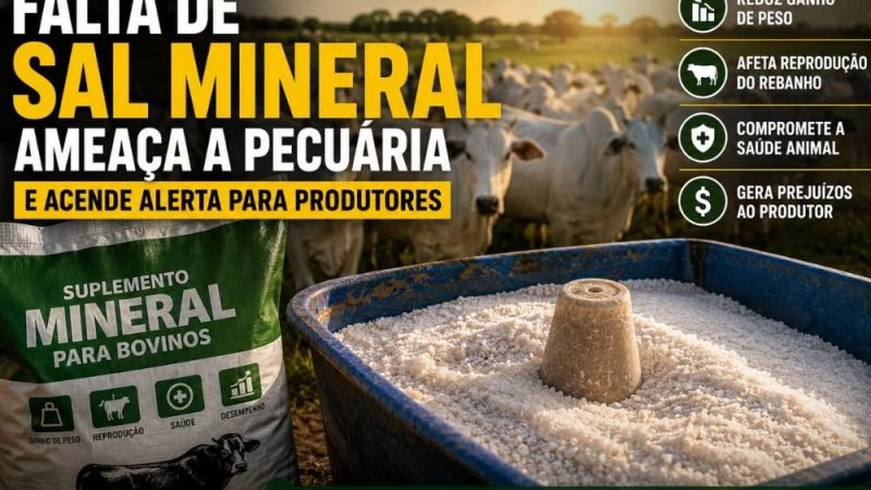 Falta de sal mineral preocupa pecuaristas e pode comprometer produtividade do rebanho
