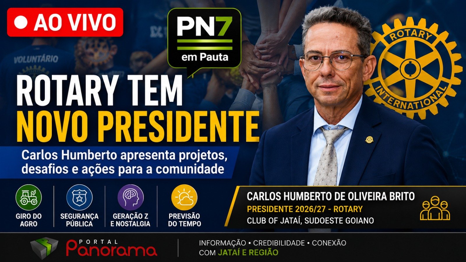PN7 em Pauta desta quinta: Rotary, Giro do Agro e notícias de Goiás