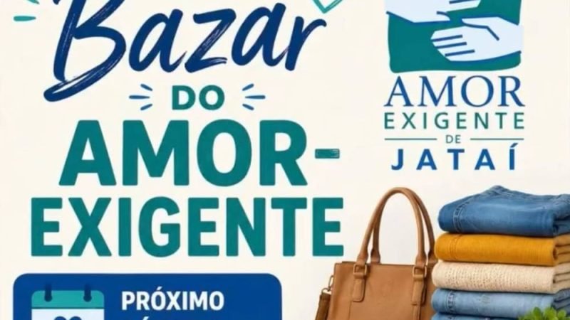 AGENDA | Bazar do Amor Exigente acontece neste sábado (4) com roupas, calçados e utensílios em Jataí