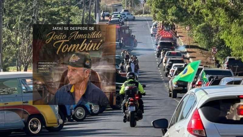 VÍDEO | Em cortejo marcado por homenagens, familiares e amigos se despedem de João Amarildo Tombini em Jataí