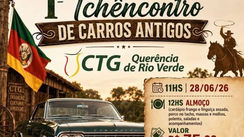 AGENDA | 1º Tchêncontro de Carros Antigos reúne exposição, almoço e atrações artísticas em Rio Verde