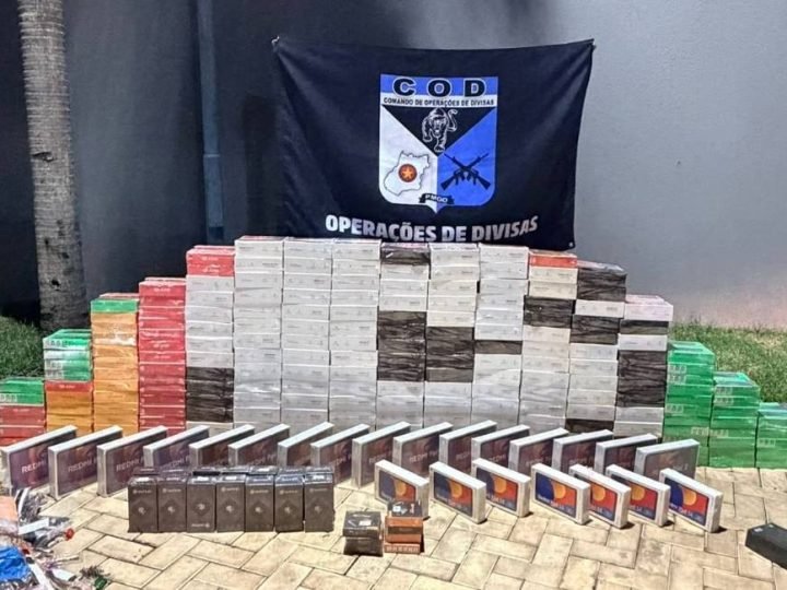 VÍDEO | Comboio de contrabandistas é interceptado pelo COD em Goiás com mais de R$ 1 milhão em produtos apreendidos