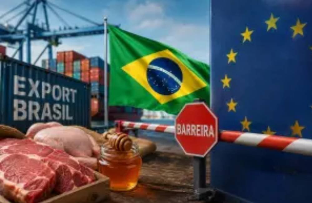 União Europeia suspende importações de produtos brasileiros e preocupa agronegócio; governo tenta reverter bloqueio