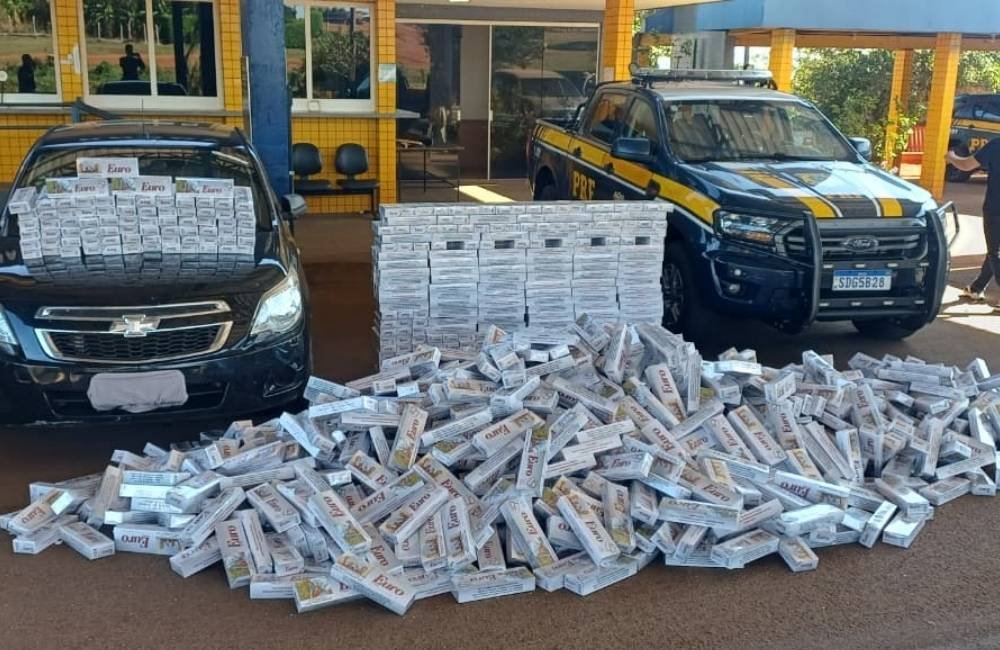 VÍDEO| PRF apreende mais de 17 mil maços de cigarros contrabandeados durante fiscalização na BR-364