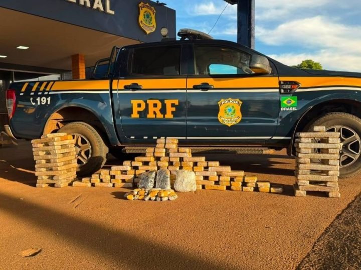 VÍDEO | PRF intercepta carregamento com 108 kg de drogas na BR-060, em Jataí