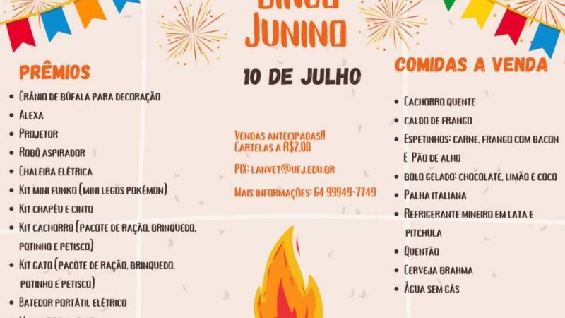 AGENDA | Bingo Junino da UFJ arrecada recursos para pesquisas científicas em Jataí