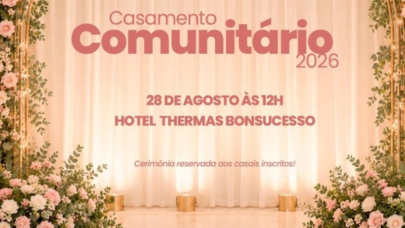 AGENDA | Casamento Comunitário 2026 será realizado no dia 28 de agosto em Jataí