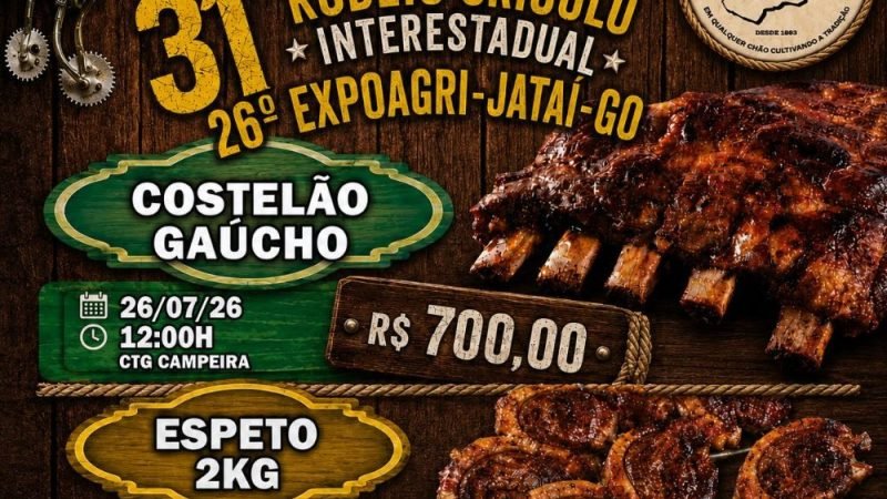AGENDA | Almoço campeiro promete reunir famílias durante a EXPOAGRI e Rodeio Crioulo de Jataí