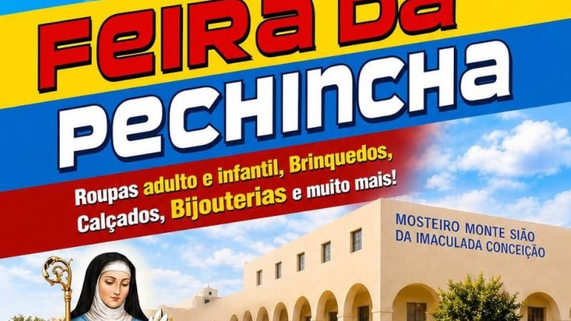 AGENDA | Feira da Pechincha acontece neste sábado no Mosteiro Monte Sião em Jataí