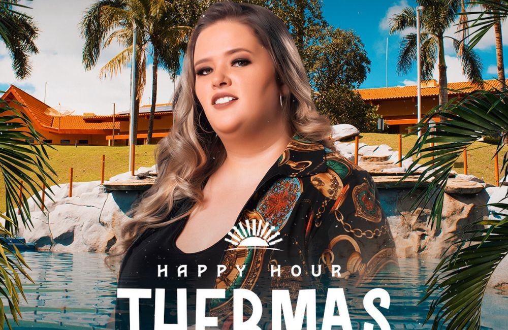 Cantora Bárbara Telles se apresenta no Happy Hour Thermas, realizado no Hotel Fazenda Thermas Bonsucesso durante o feriado de aniversário de Rio Verde.