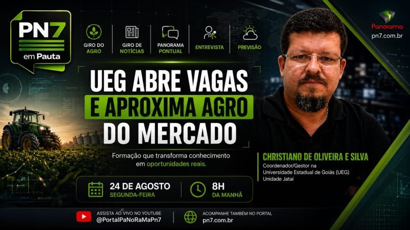 AO VIVO | PN7 em Pauta desta segunda tem UEG, agro, segurança, saúde e notícias de Jataí