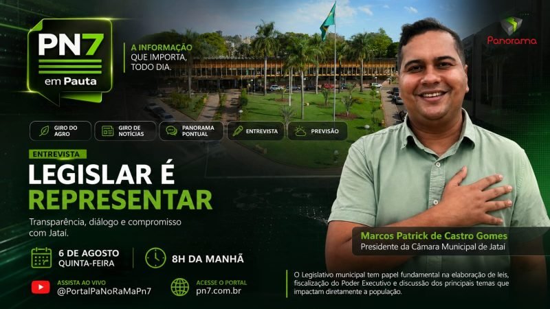 AO VIVO | Presidente da Câmara de Jataí fala sobre concurso público, Legislativo e eleições 2026 no PN7 em Pauta