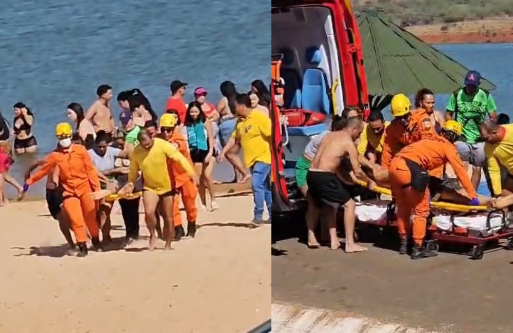 VÍDEO | Adolescente de 15 anos é resgatado após afogamento no Lago Bom Sucesso, em Jataí