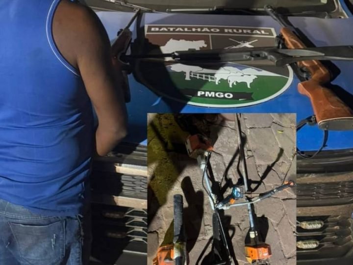 Operação do Batalhão Rural apreende armas e ferramentas de origem suspeita na zona rural de Jataí