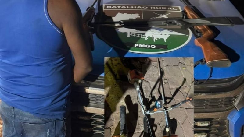 Operação do Batalhão Rural apreende armas e ferramentas de origem suspeita na zona rural de Jataí