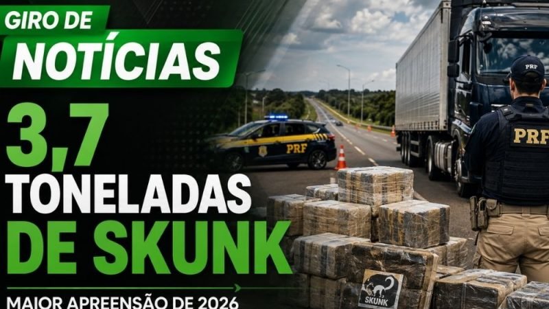 VÍDEO | PRF apreende 3,7 toneladas de skunk em Goiás