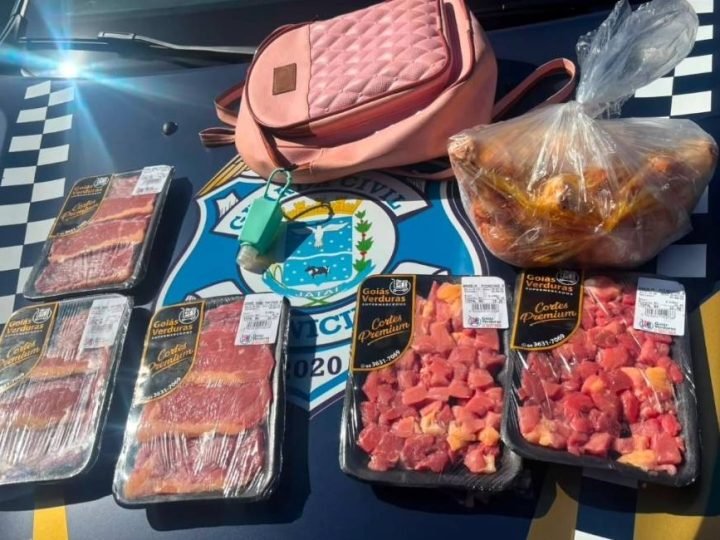 VÍDEO | Homem é preso após suspeita de furtar peças de carne em supermercado de Jataí