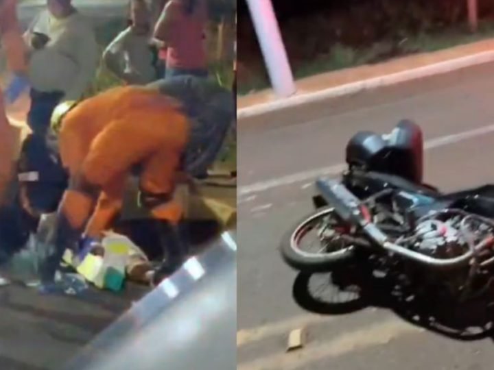VÍDEO | Idoso fica ferido após ser atropelado por motocicleta no Setor Industrial, em Jataí