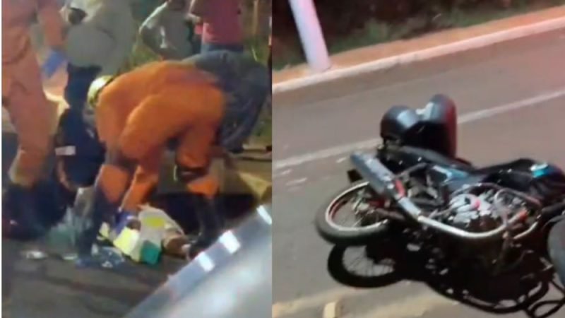 VÍDEO | Idoso fica ferido após ser atropelado por motocicleta no Setor Industrial, em Jataí