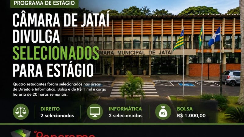 Câmara de Jataí divulga selecionados para estágio com bolsa de R$ 1 mil