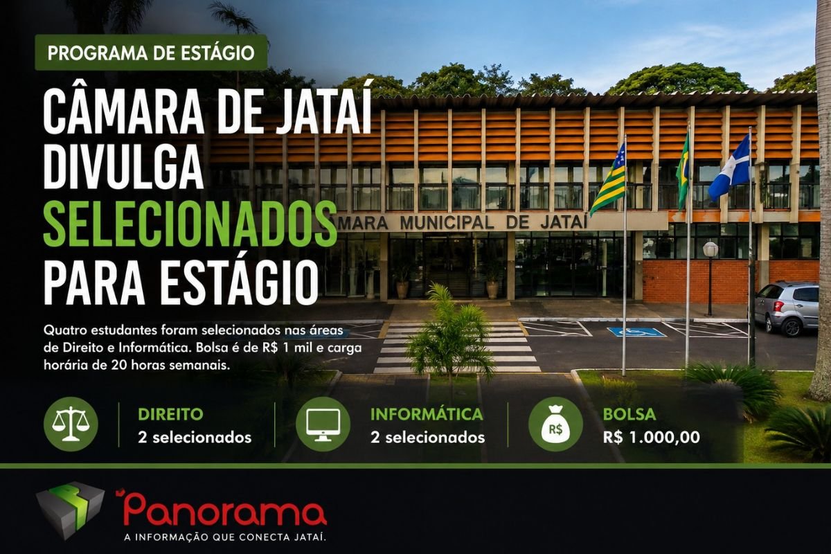 Câmara de Jataí divulga selecionados para estágio com bolsa de R$ 1 mil