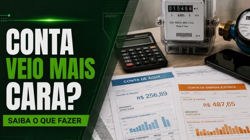VÍDEO | Conta de água ou energia veio mais cara? Saiba o que fazer