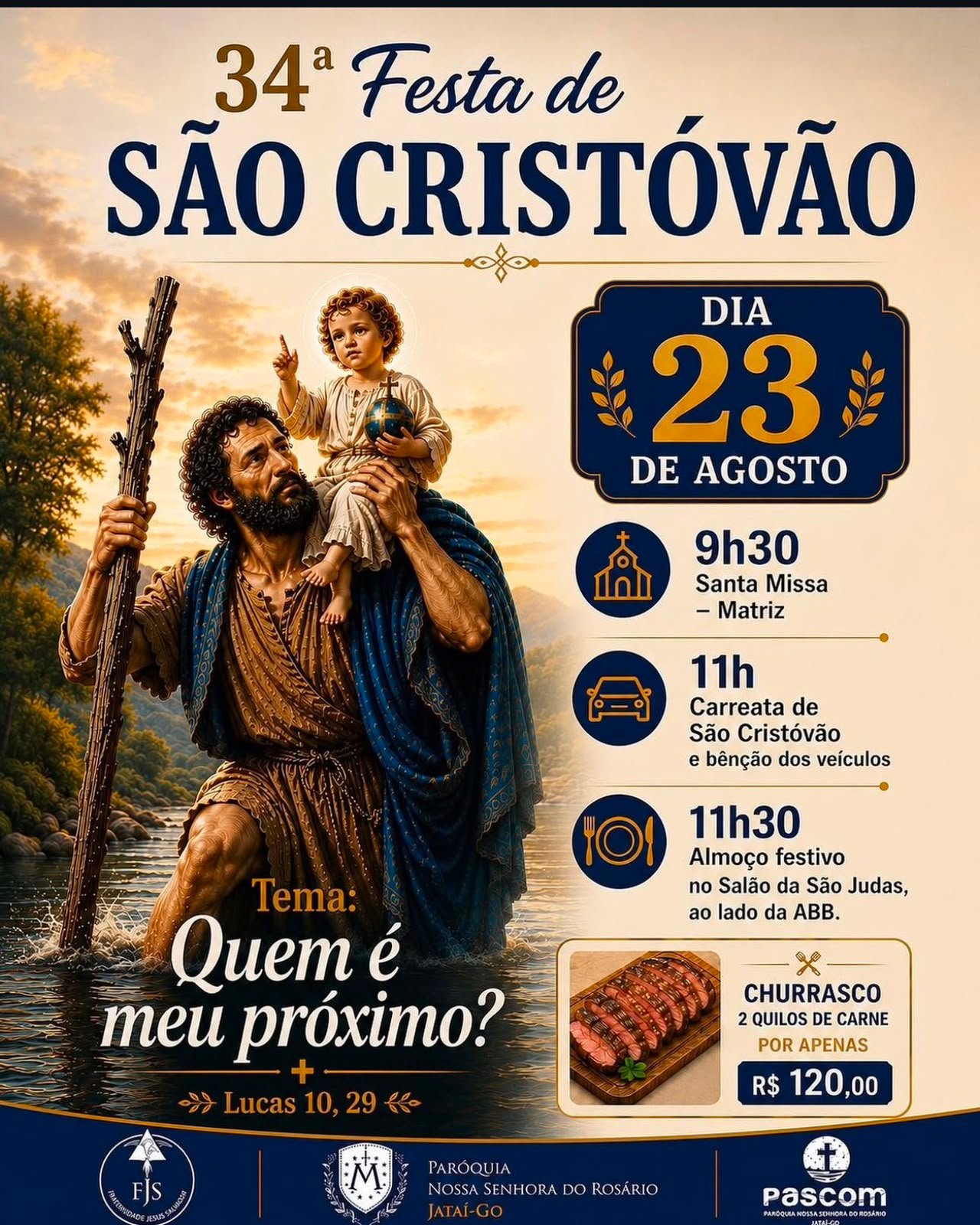 34ª Festa de São Cristóvão terá carreata e bênção dos veículos em Jataí