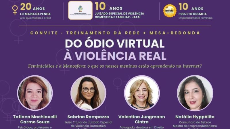 AGENDA | Jataí recebe I Fórum de Integração da Rede de Proteção e Enfrentamento à Violência contra a Mulher