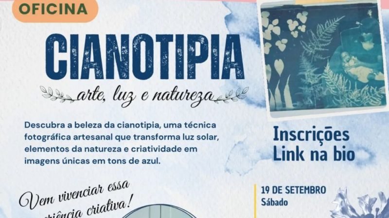 AGENDA | Oficina de Cianotipia promove experiência entre arte, luz e natureza em Jataí