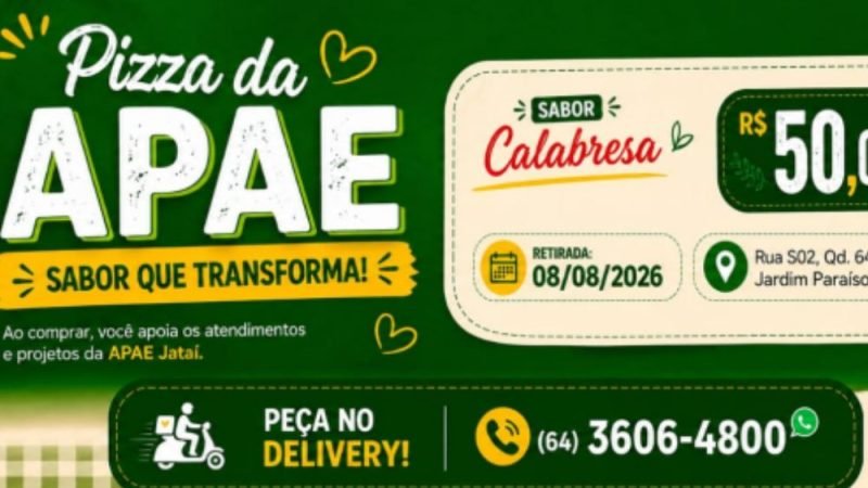 AGENDA | APAE Jataí promove Pizza Solidária para arrecadar recursos e fortalecer atendimentos à comunidade