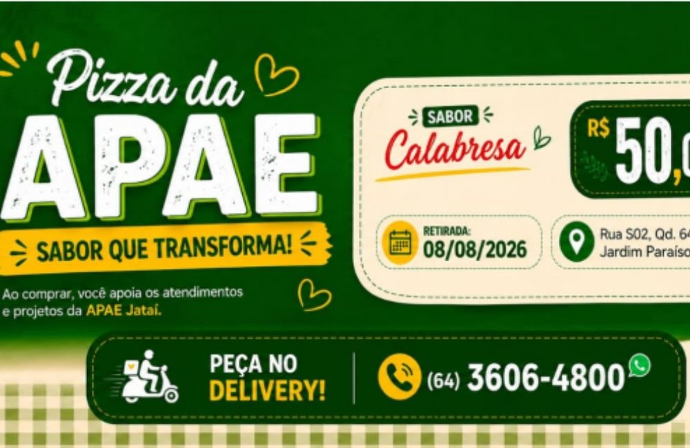AGENDA | APAE Jataí promove Pizza Solidária para arrecadar recursos e fortalecer atendimentos à comunidade