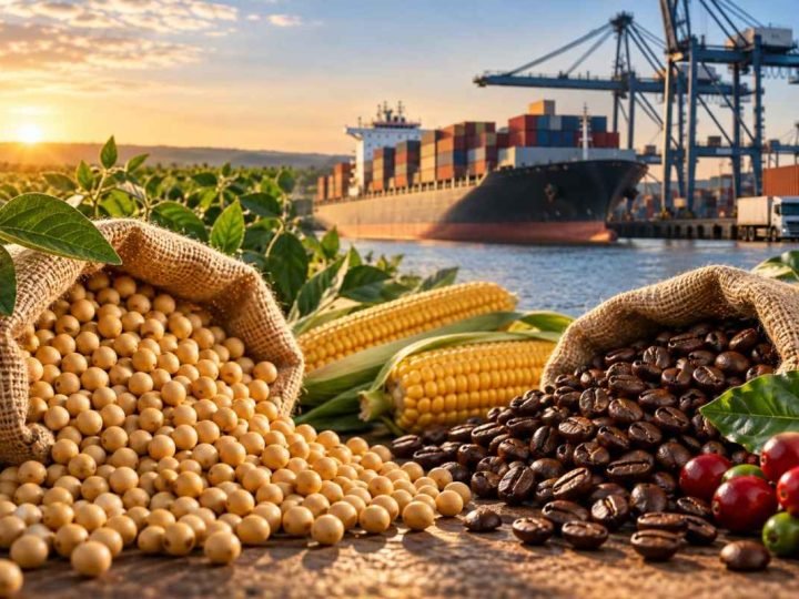 Exportações da agropecuária crescem 11,4% em agosto, puxadas por soja e café