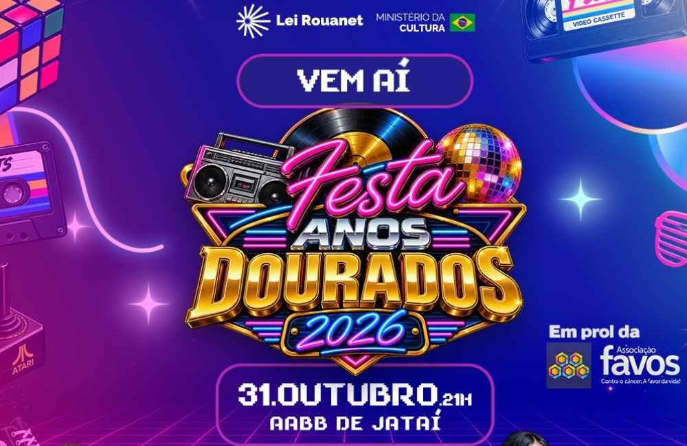 AGENDA | Festa Anos Dourados 2026 reúne música e nostalgia em Jataí